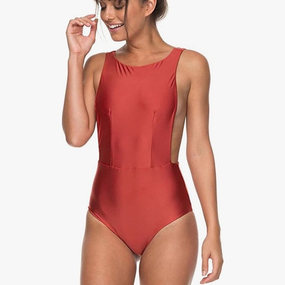 Roxy Womens Shin Softly Love One Piece Swimsuit Tandoori Spice, Size L, NWT - Picture 10 of 11